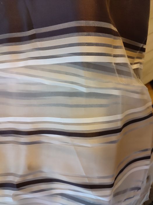 Materiał w pasy brąz beż ecru