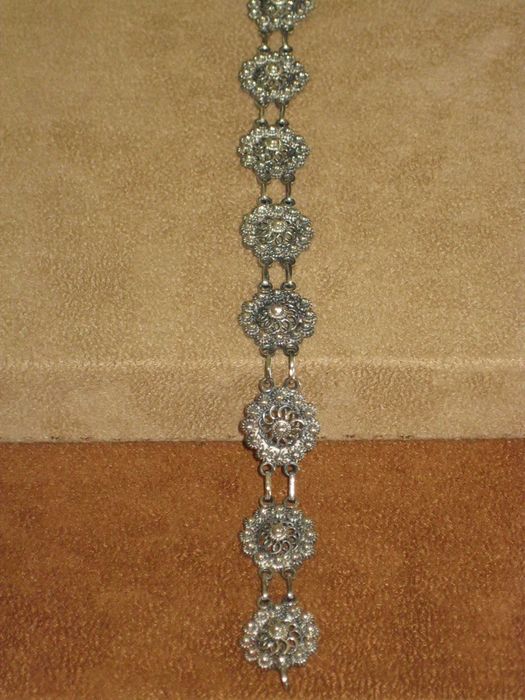 Pulseira Artesanal Prata Maciça de Lei 835`/.. C/Contraste