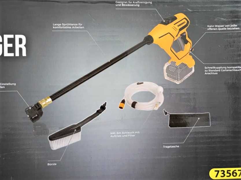 Немецкая аккумуляторная мойка ferrex 20v режимы давления, бытовая: 1 ...