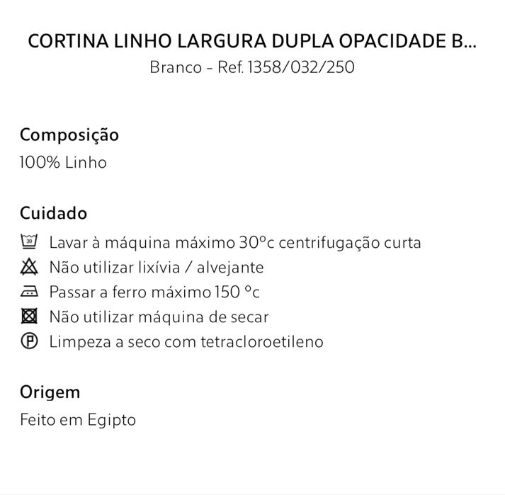 Cortina Linho Largura Dupla Opacidade Baixa