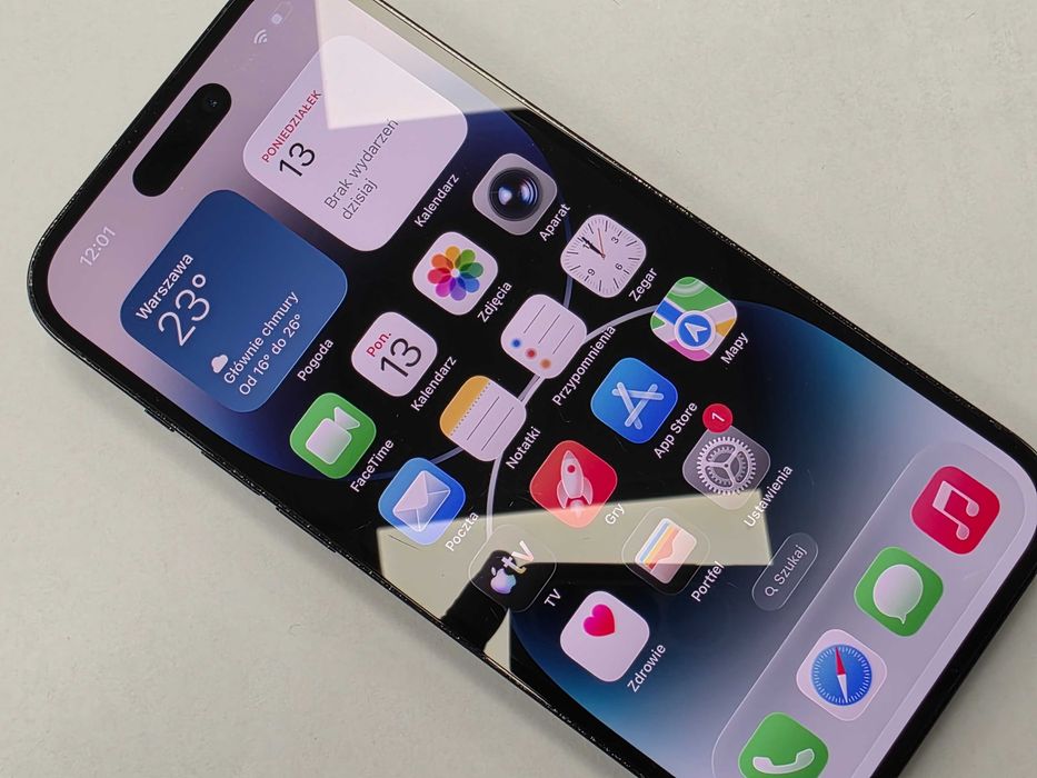 iPhone 14 PRO 256GB Dual SIM (SIM + eSIM)/ Space Black/ BAT 78%/ Grade B do C/ + ładowarka/ GW 6 MSC