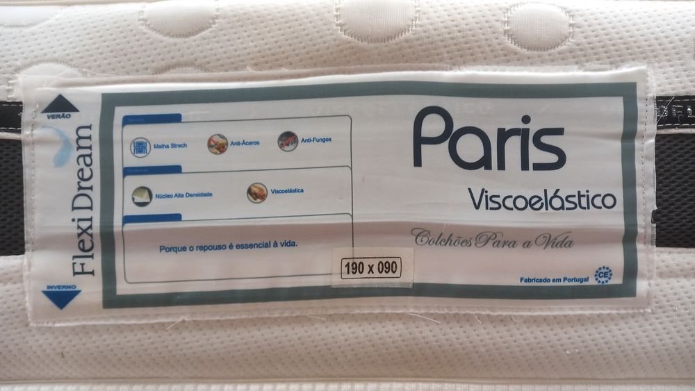 Colchão viscoelastico individual e estrado com pés