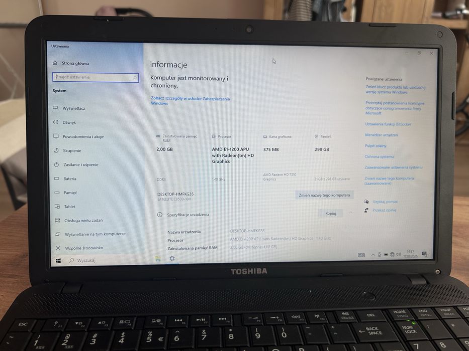 Toshiba satellite C850D-10H