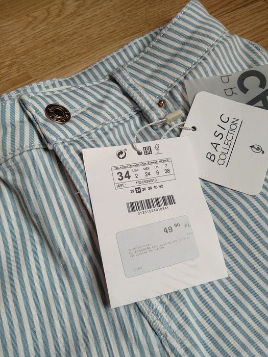 Nowe szorty w paski Stradivarius r. 34