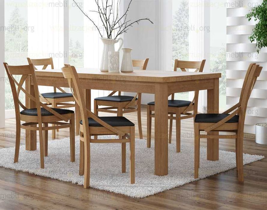 Zestaw dębowy stół VERONA i krzesła HELENA , PRODUCENT , różne kolory