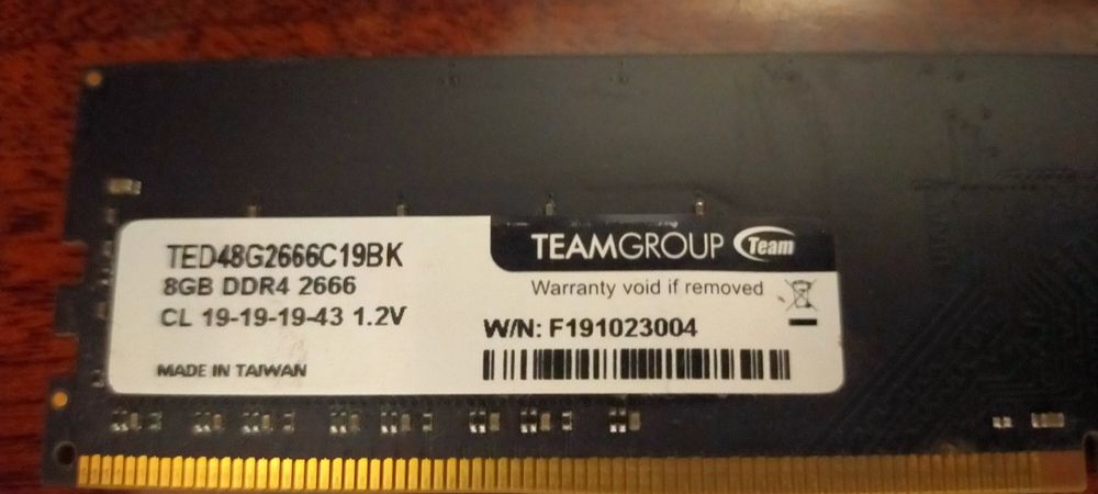 Оперативная память 8GB DDDR4 2666
CL 19-19-19-43 1.2V