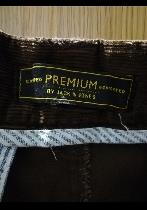 Spodnie sztruksowe Jack Jones brązowe