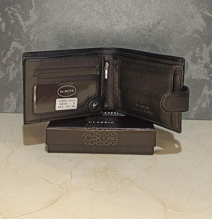 Кошелек мужской кожаный DR. BOND чоловічий шкіряний гаманець