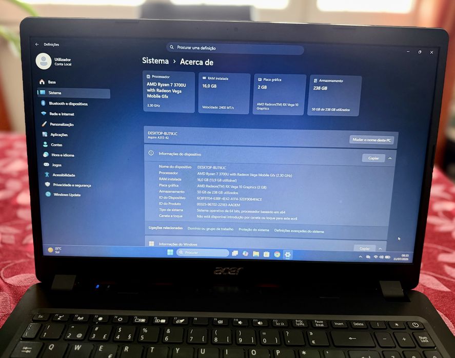 Portatil Acer Aspire 3 Ryzen 7