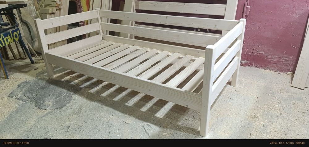 Ліжко деревʼяне 90*200, ліжко односпальне, ялиця, деревʼяне