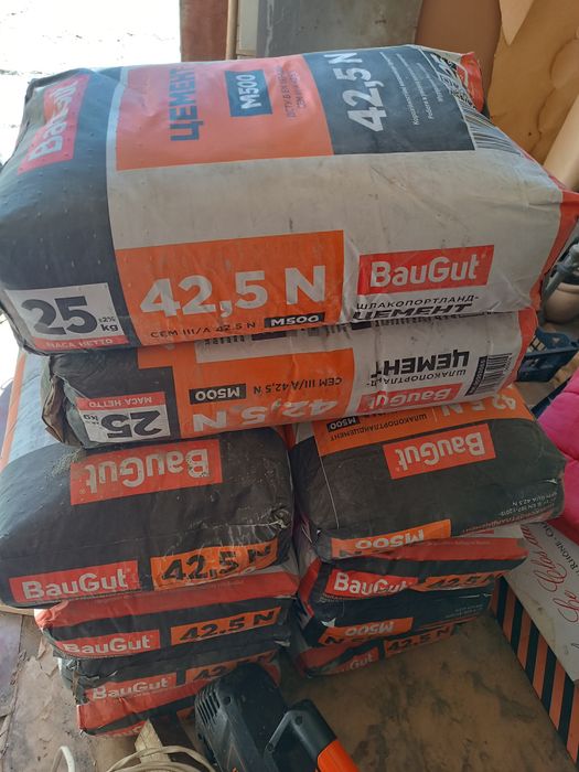 Цемент BauGut м500 25кг 11 мішків 1700грн