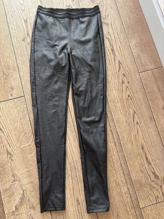 Minouu legginsy skórzane wysoki stan matowe S/36