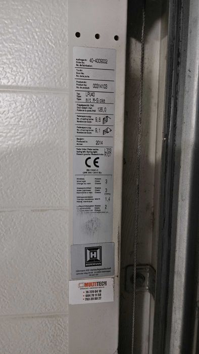 Brama segmentowa Hormann 5000x2250 biała bez napędu