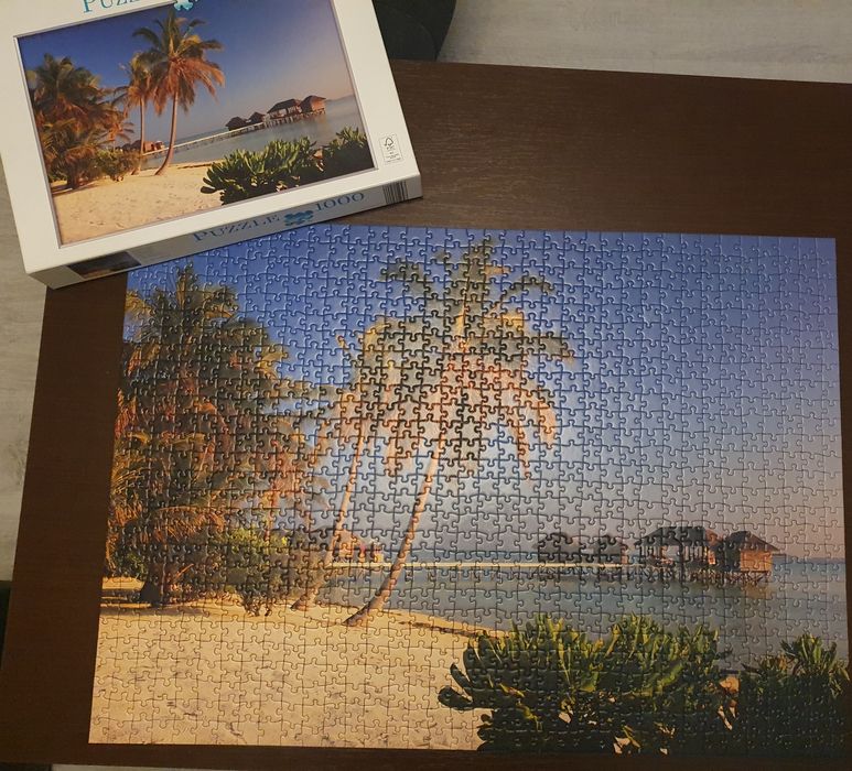 Puzzle 1000 szt, Rajska plaża, kompletne