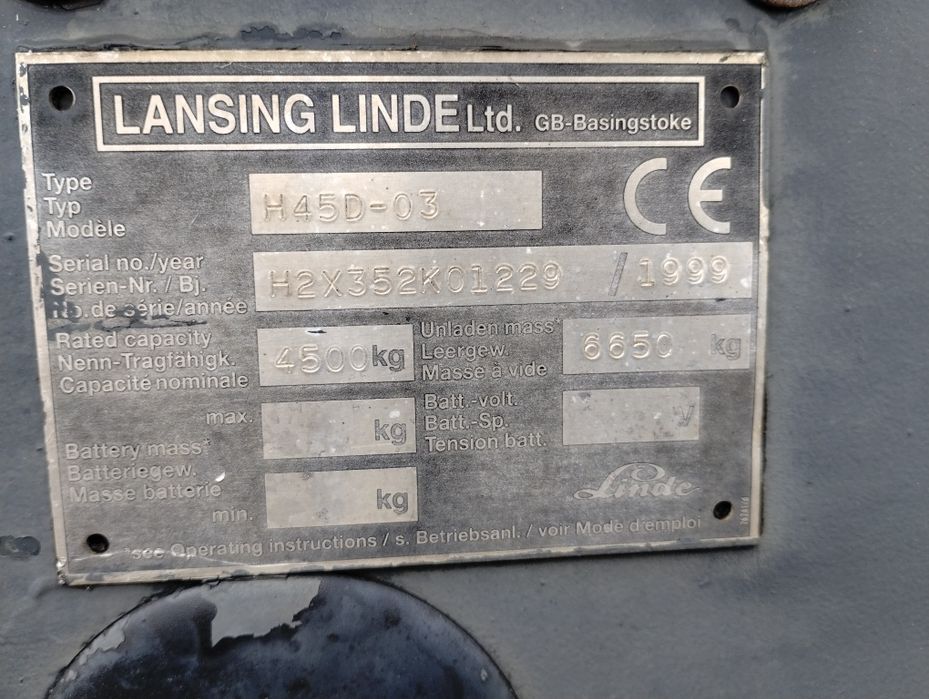 Wózek widłowy Linde H45D-03 4.5t Perkins