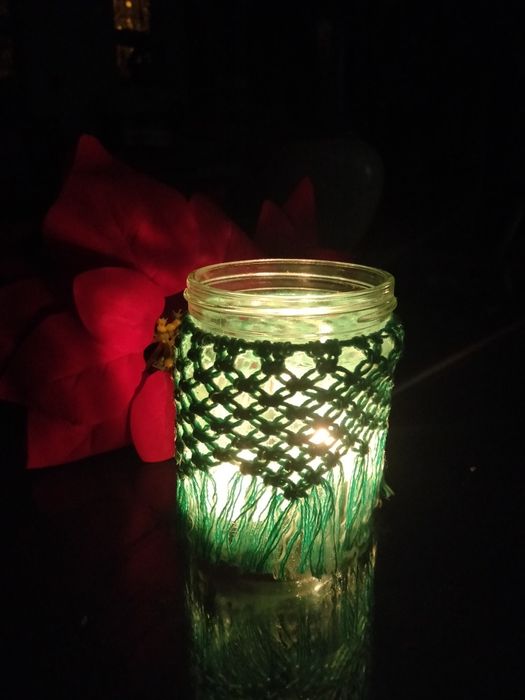 Luminária em frasco de vidro