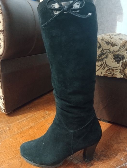 Сапоги з натуральної замші