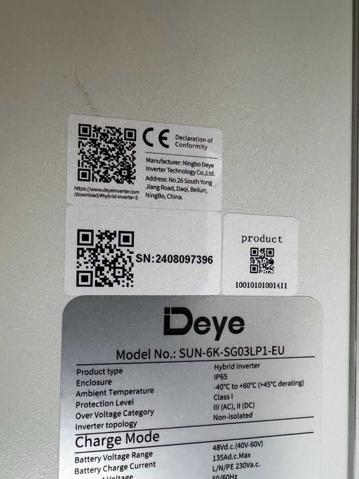 Deye SUN-6K-SG03LP1-EU  Інвертор Гібридний