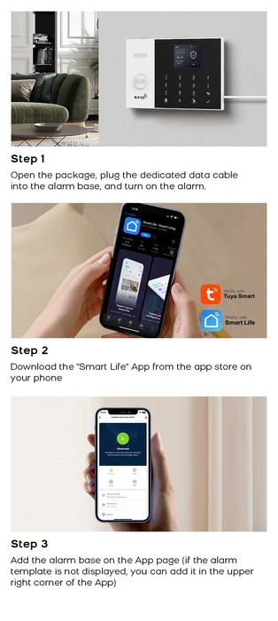 System Alarmowy PGST 4G WiFi Tuya Smart Life Alarm do garażu i domu