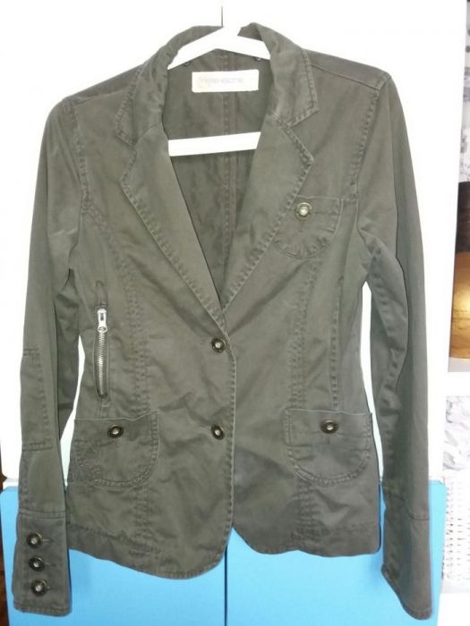 Kurtka militarna parka khaki na jesień khaki roz 36 FISHBONE