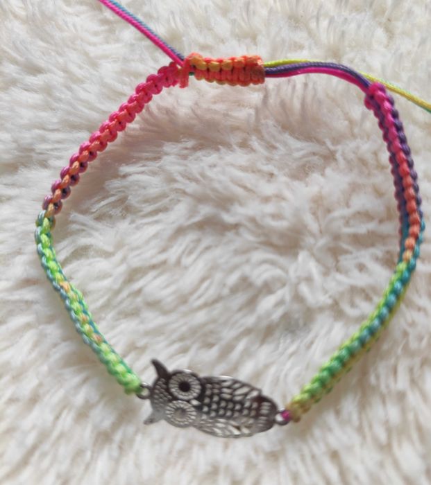 Tęczowa bransoletka z Sówką Sowa
