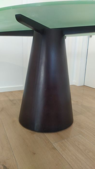 Mesa vidro e madeira
