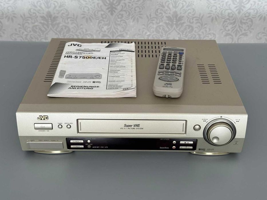TOP Magnetowid S-VHS JVC HR-S7500 Hi-Fi B.E.S.T. Picture System + pilot