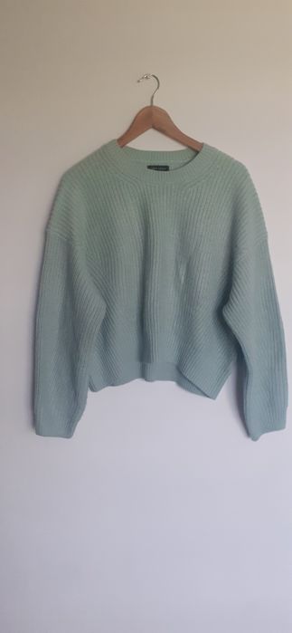 miętowy sweter oversize M L