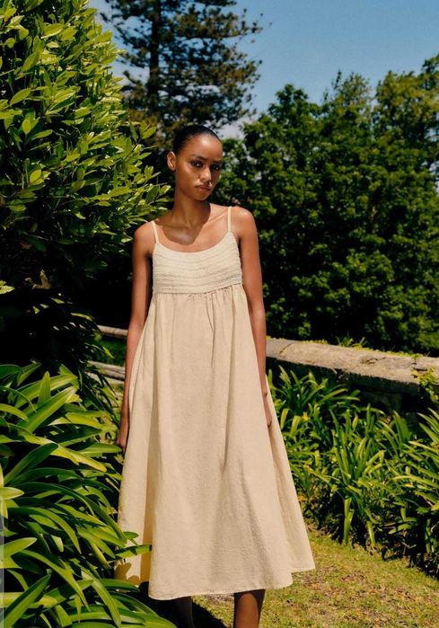 Платье zara сарафан s-M лен