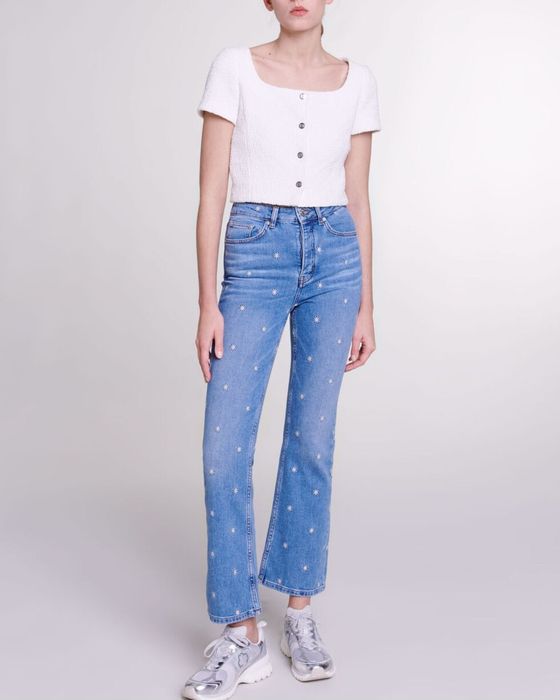 Блуза-топ, кроп-топ з твіду maje