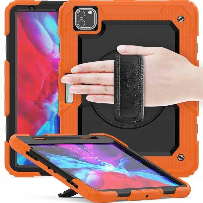 Etui do iPad Pro 12.9 Obrotowe 360 z Uchwytem i Podstawką Pomarańczowe