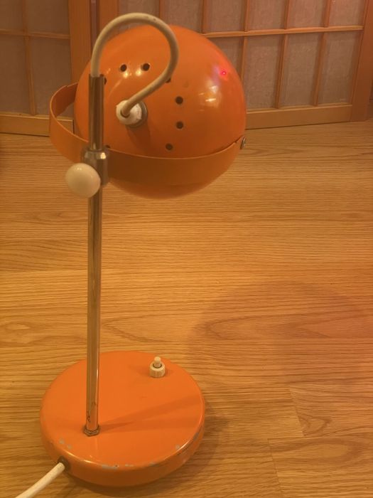 Candeeiro Lamp Orange Space Age Mod Century Design Eyeball Vintage