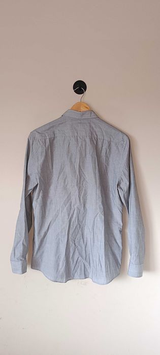 Casualowa koszula z długim rękawem Slim Fit M (medium) szara H&M