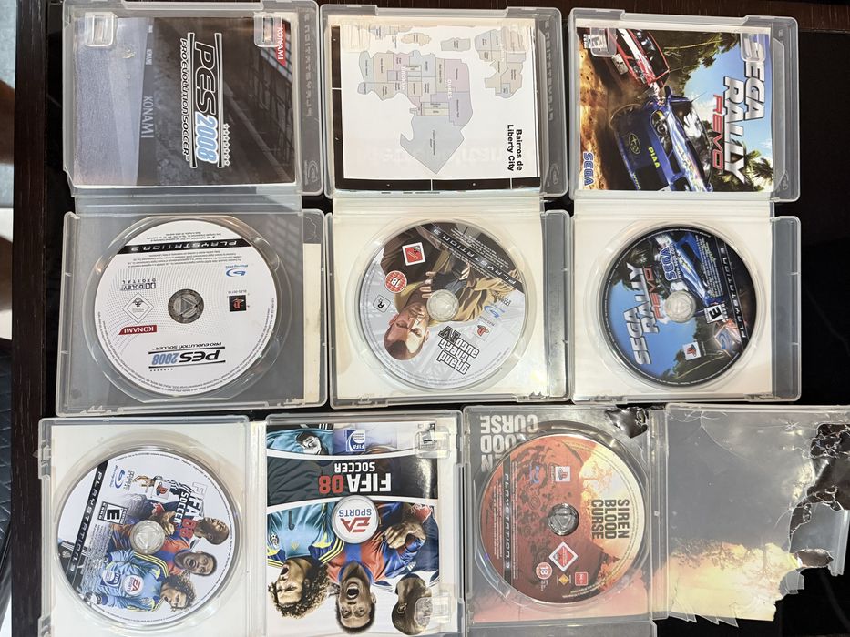 Jogos PS3 Gta iv, Siren Blood Curse, Sega Rally Revo, Pes 2008,Fifa 08