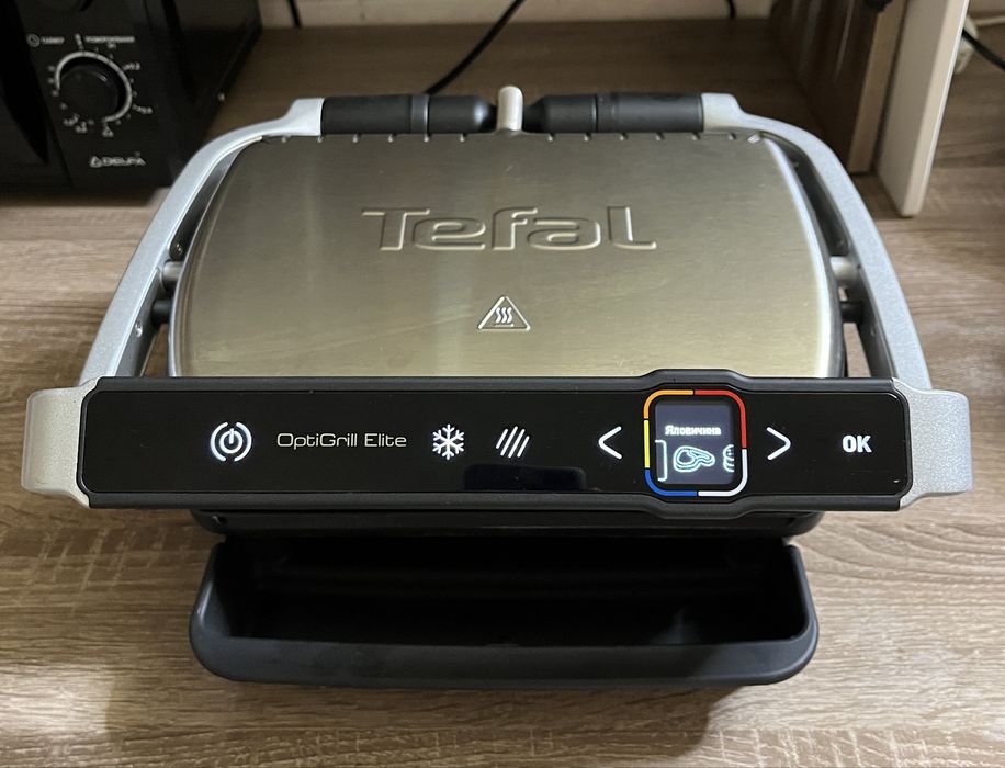 контактний гриль TEFAL OptiGrill Elite GC750D30 у відмінному стані