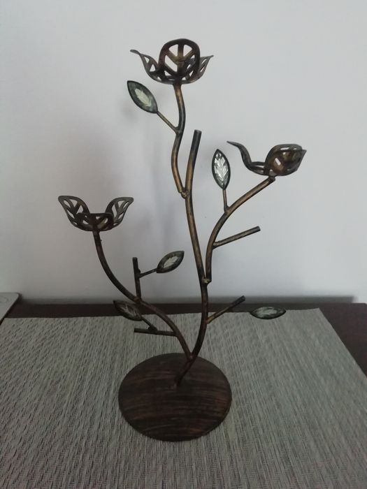 Świecznik kwiat 3 ramienny