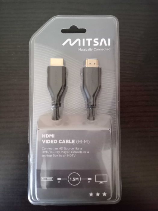 Cabo HDMI "Mitsai" (1.5m) e outros Cabos a 1€