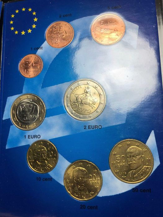 Set Anual Euros Grécia 2006 UNC em livro