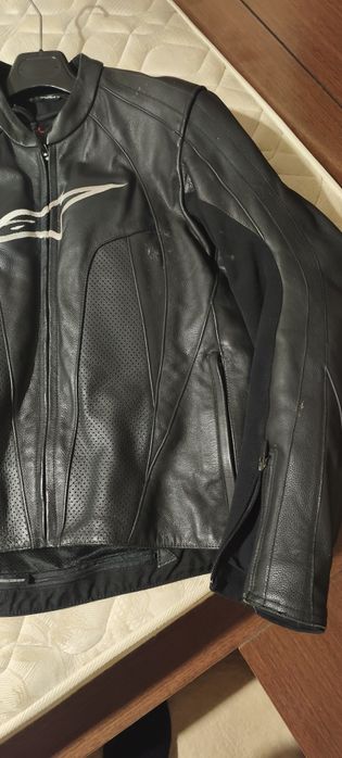 Blusão Motard em pele  genuína Alpinestars