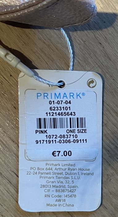 Torebka różowa Primark na kosmetyki i drobiazgi i notesik JEDNOROŻEC