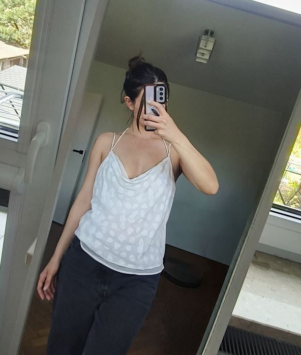 Bluzka na ramiączkach wiskoza top H&M L