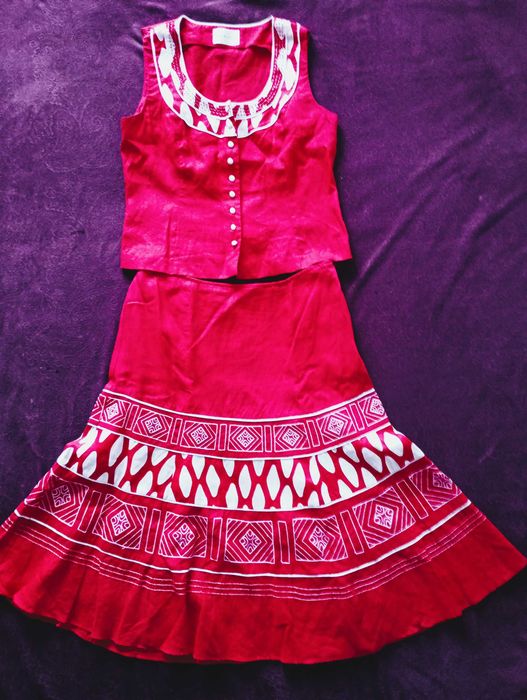 Sprzedam komplet lniany rozm. 40 garsonka