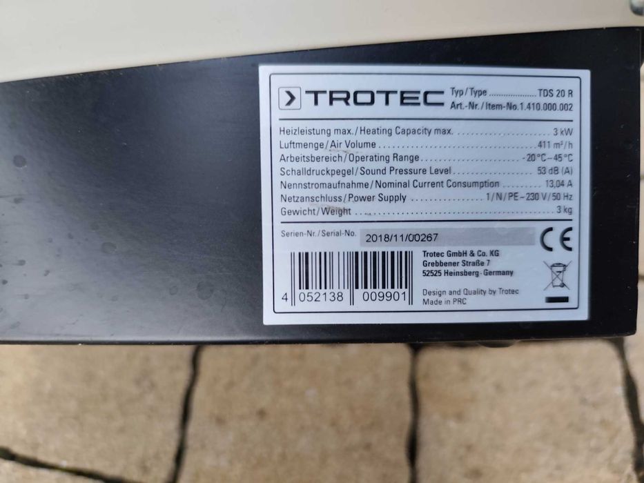 Profesjonalna Nagrzewnica elektryczna TROTEC TDS20R