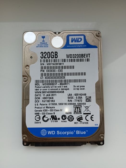 Жорсткий диск. HDD WD3200BEVT 320GB