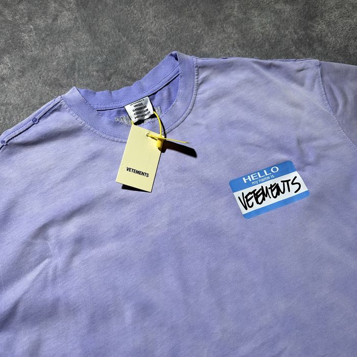 Футболка Vetements Hello my name purple S M L