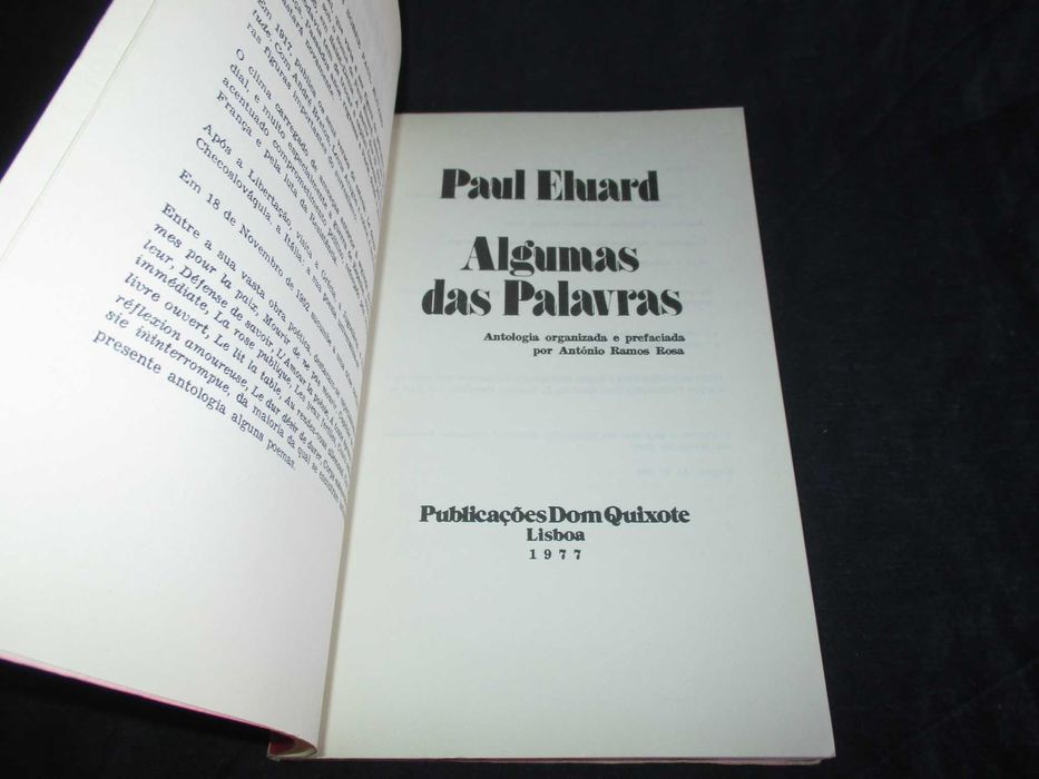 Livro Algumas das Palavras Paul Eluard Poesia Século XX