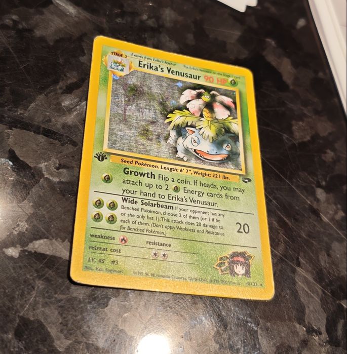 Erika's Venusaur first edition pokemon karta holo !!!