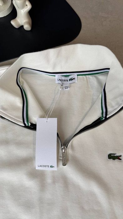 Чоловіча  мужская Кофта Lacoste на замку 1/3 | зіп худі лакоста Old money поло Polo