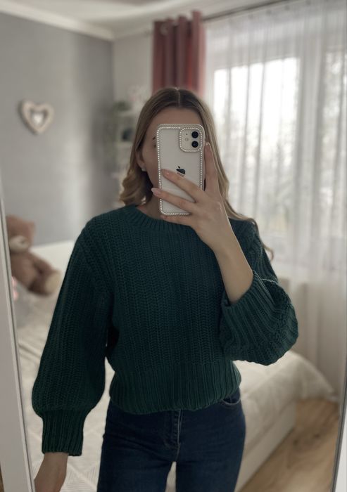 Sweter damski zielony sweterek Reserwed S