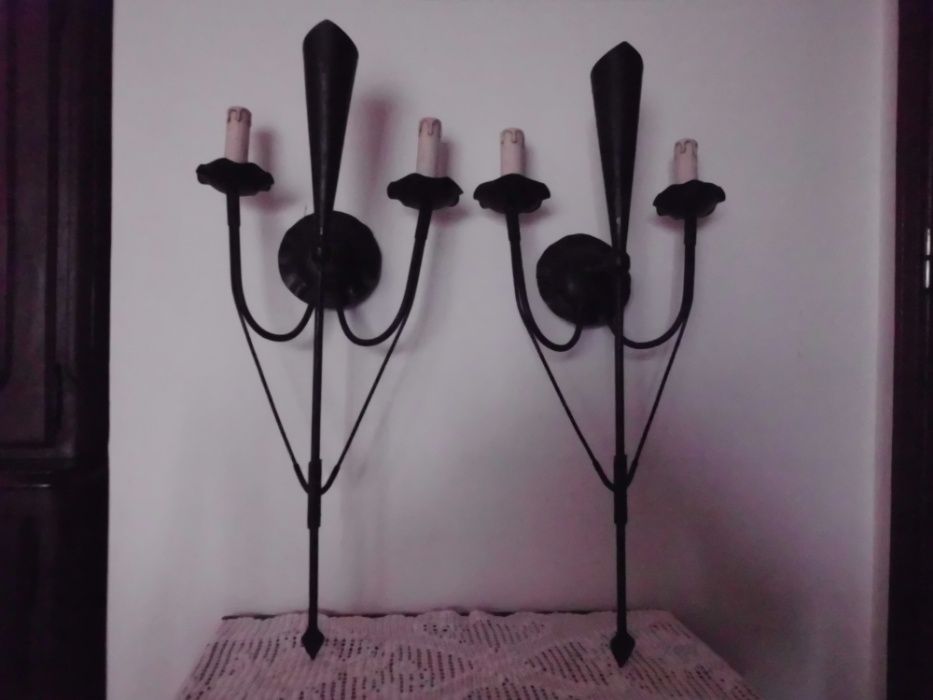 candeeiros de parede em ferro, 3 pontos de luz